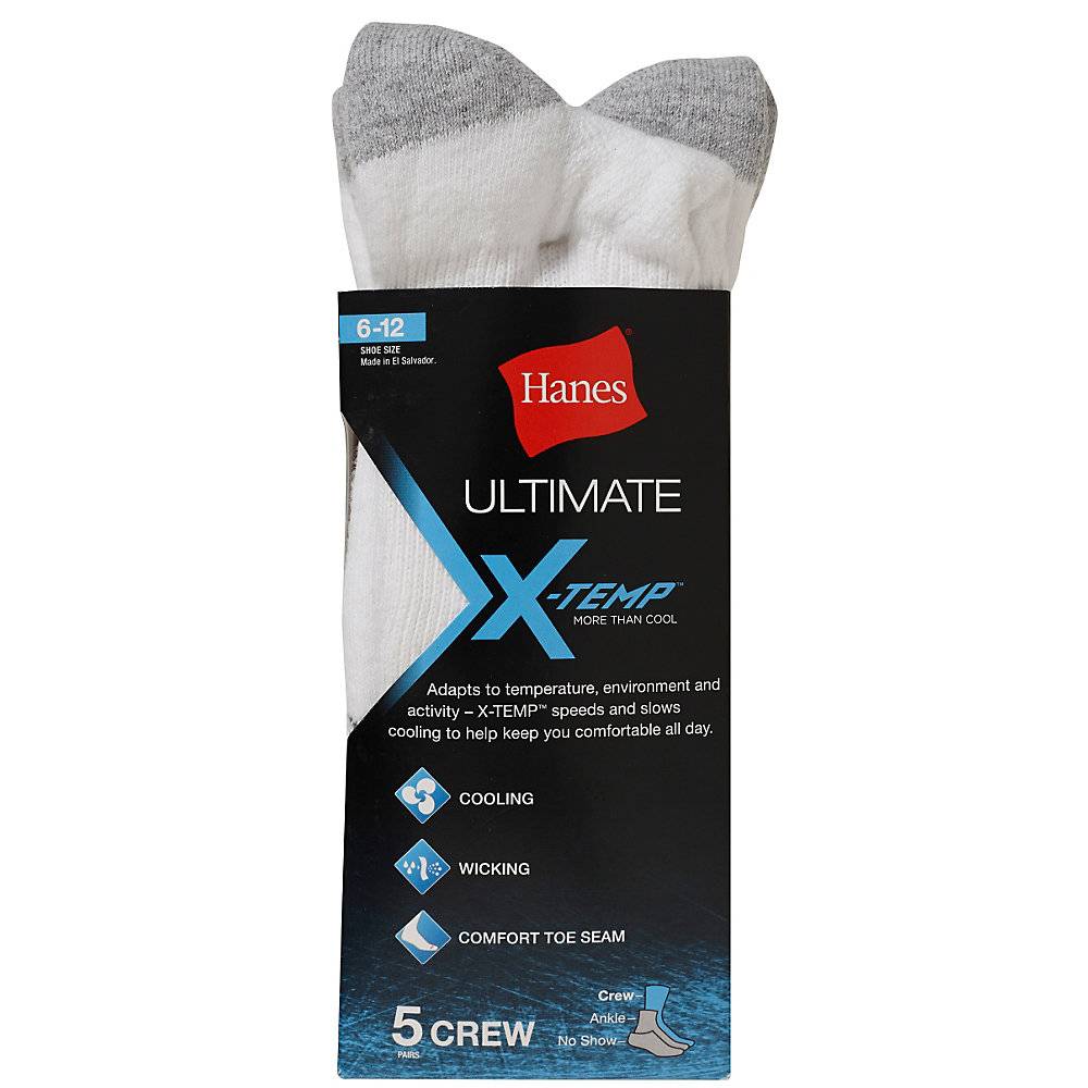 Hanes Men's Ultimate X-Temp™ Crew Socks 5-Pack