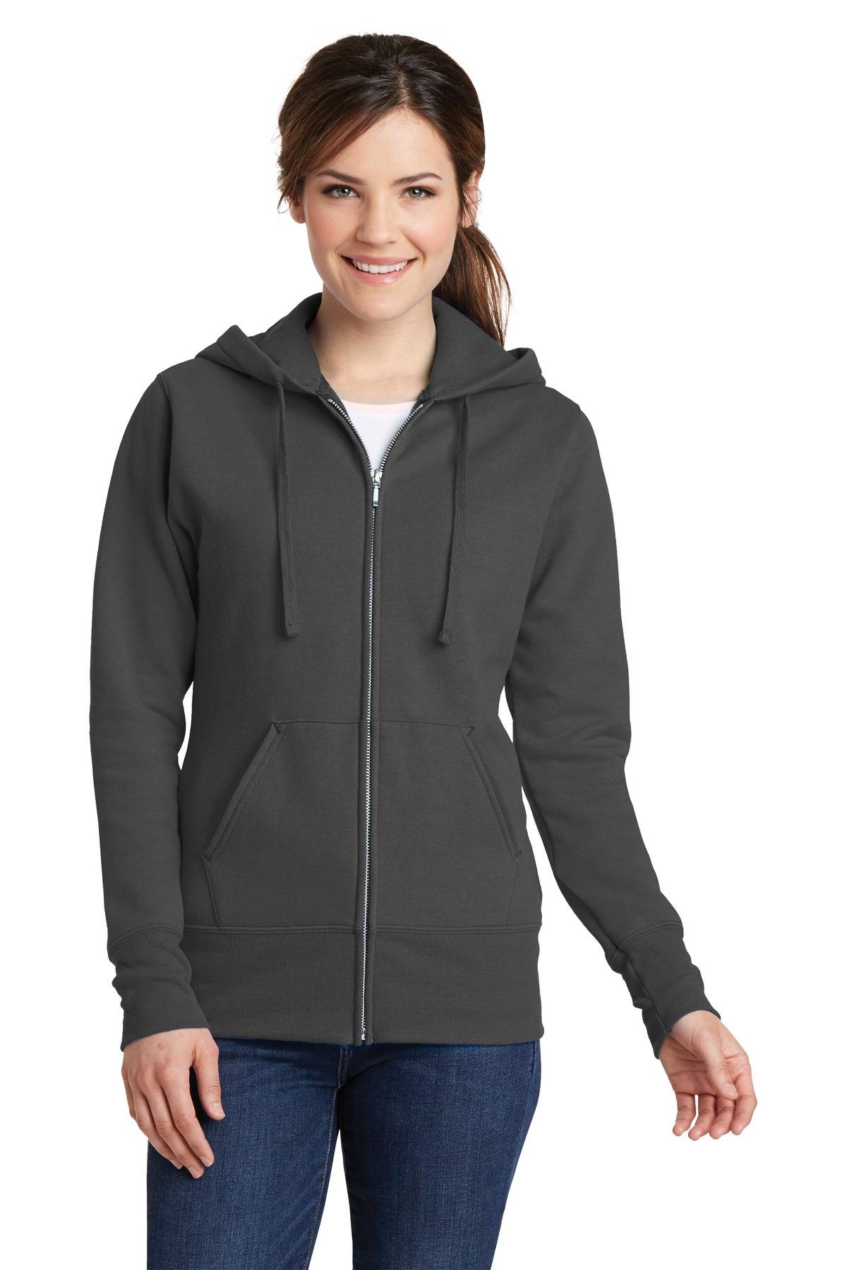 Download Port & Company LPC78ZH Ladies Core Fleece Full-Zip Hooded ...