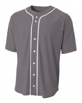 A4 NB4184 Short Sleeve Full Button Baseball Jersey For Youth Size Boys
