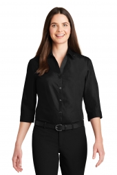 Ladies 3/4-Sleeve Carefree Poplin Shirt